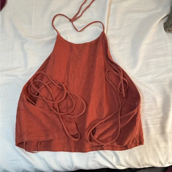 Rust Halter Top - Picture 2 of 3